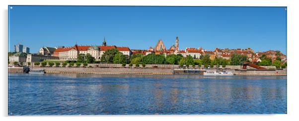 River View Panorama Of Warsaw Acrylic by Artur Bogacki