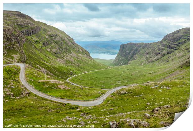 Bealach na Ba scenic road, Highlands, Scotland Print by Delphimages Art