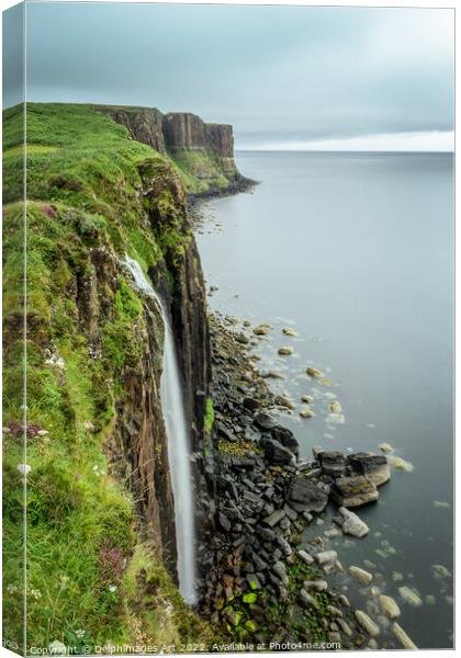 Isle of Skye, Kilt Rock waterfall Canvas Print by Delphimages Art