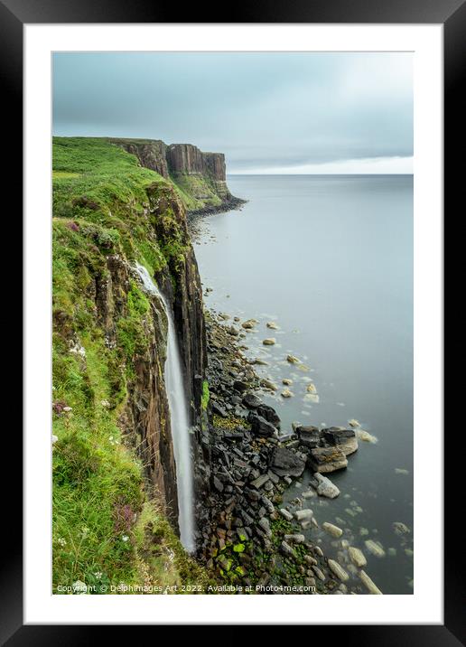Isle of Skye, Kilt Rock waterfall Framed Mounted Print by Delphimages Art
