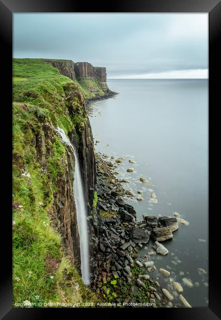 Isle of Skye, Kilt Rock waterfall Framed Print by Delphimages Art