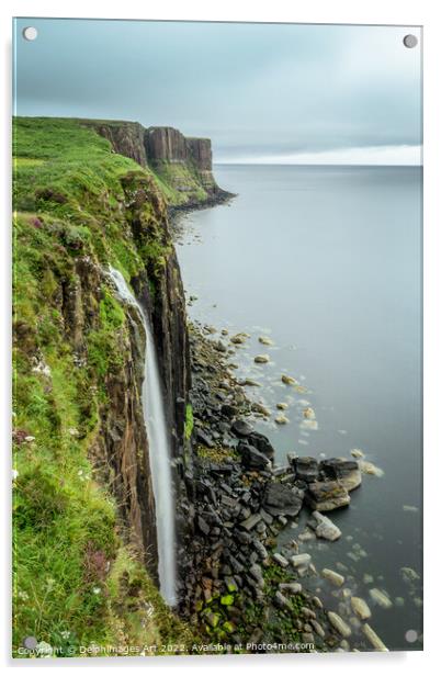 Isle of Skye, Kilt Rock waterfall Acrylic by Delphimages Art