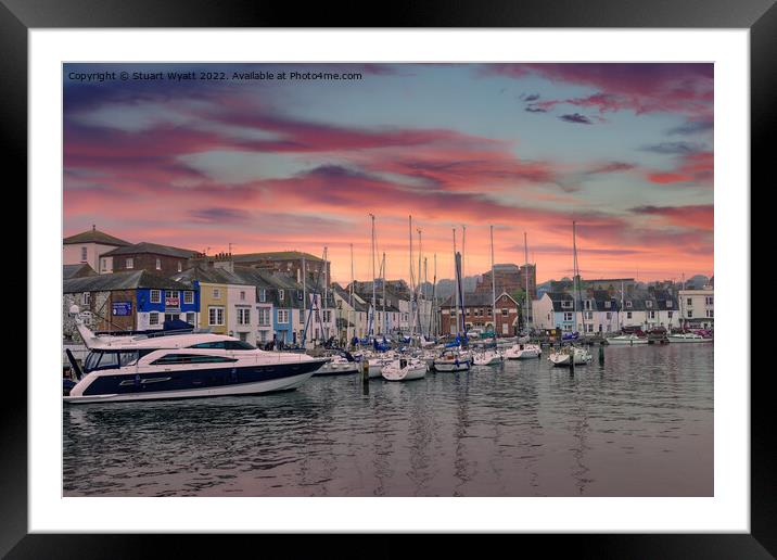 Weymouth Harbour Sunset Framed Mounted Print by Stuart Wyatt
