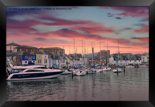 Weymouth Harbour Sunset Framed Print by Stuart Wyatt