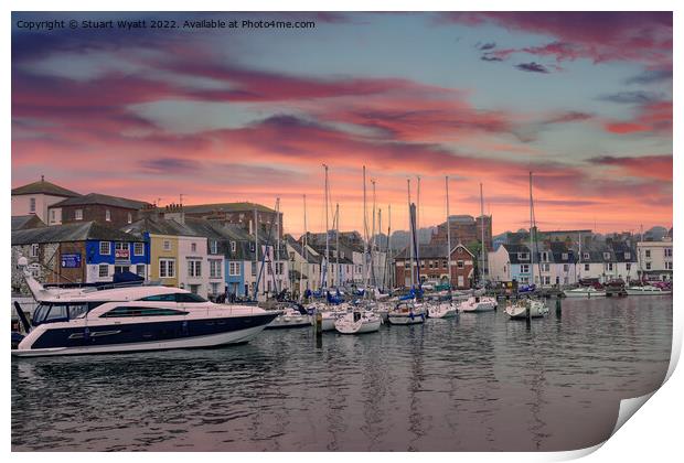 Weymouth Harbour Sunset Print by Stuart Wyatt