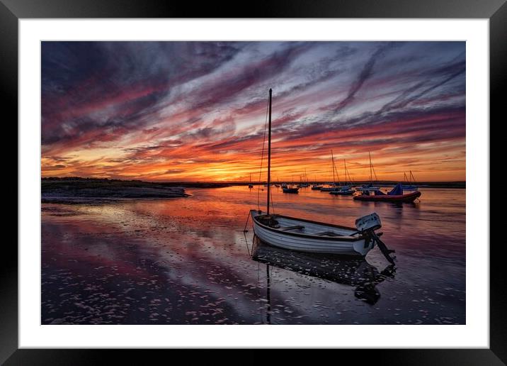 A beautiful sunset at Brancaster Staithe  Framed Mounted Print by Gary Pearson