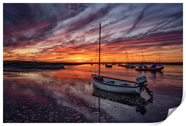 A beautiful sunset at Brancaster Staithe  Print by Gary Pearson