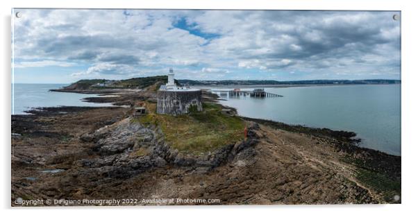 Low Tide At Mumbles Acrylic by DiFigiano Photography