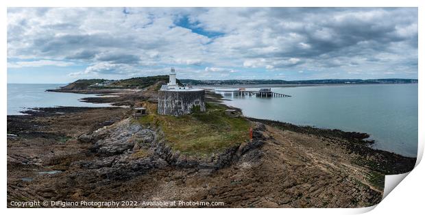 Low Tide At Mumbles Print by DiFigiano Photography