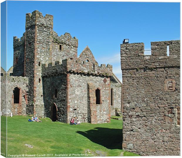 Peel Castle, Isle of Man Canvas Print by Howard Corlett