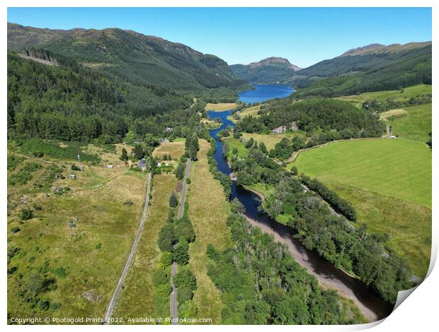 Loch Lubnaig aerial Scotland Print by Photogold Prints