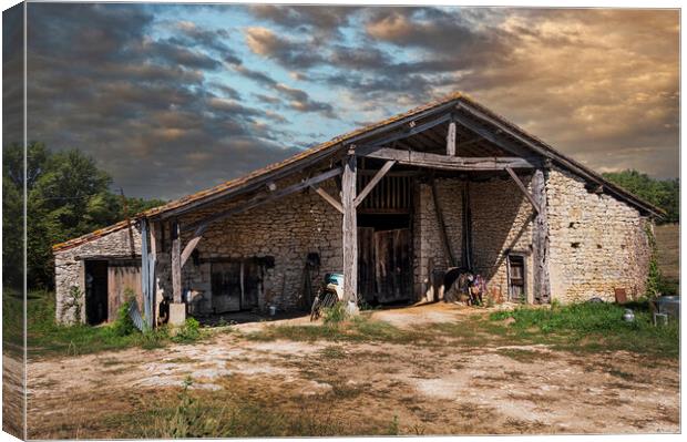 Old French Barn Canvas Print by Dave Williams