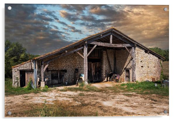 Old French Barn Acrylic by Dave Williams