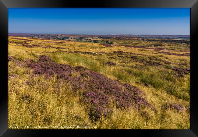 Westerdale, North Yorkshire Moors in Late Summer Framed Print by Michael Shannon