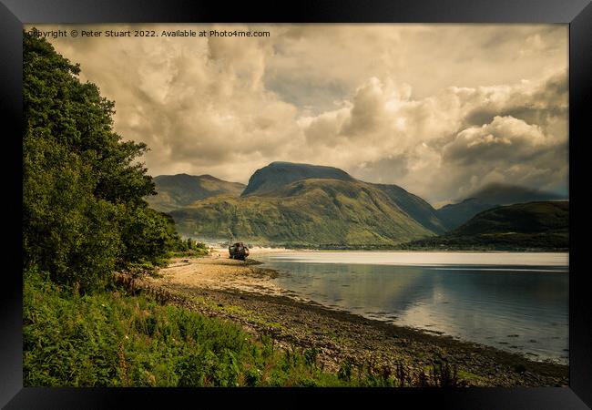 Corpach Shipwreck near Fort william in the Scottish Highlands Framed Print by Peter Stuart