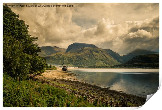 Corpach Shipwreck near Fort william in the Scottish Highlands Print by Peter Stuart