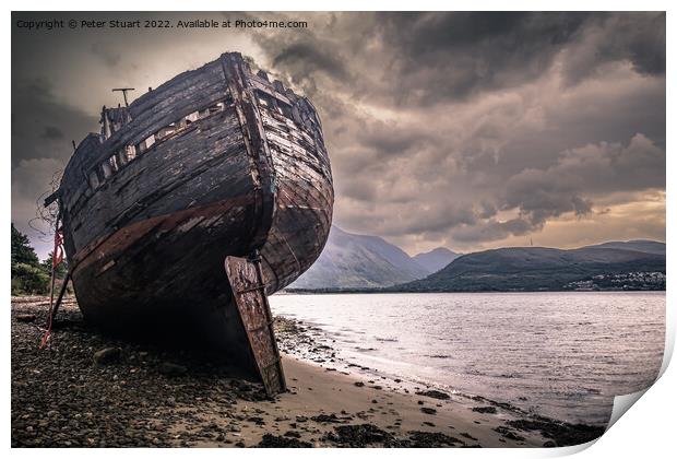 Corpach Shipwreck near Fort william in the Scottish Highlands Print by Peter Stuart