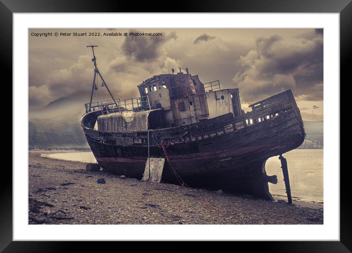 Corpach Shipwreck near Fort william in the Scottish Highlands Framed Mounted Print by Peter Stuart