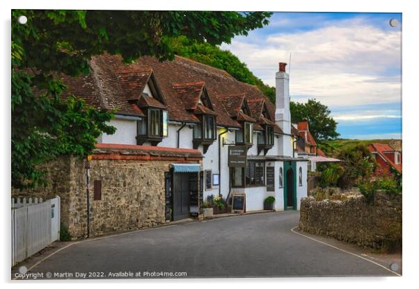 Lulworth Lodge Hotel and Bistro, Lulworth Cove Dor Acrylic by Martin Day