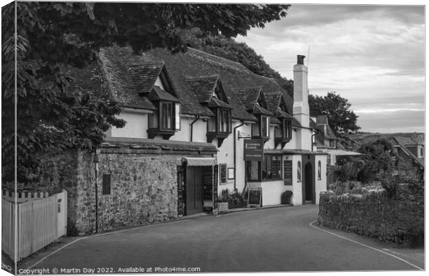Lulworth Lodge Hotel and Bistro, Lulworth Cove Dor Canvas Print by Martin Day