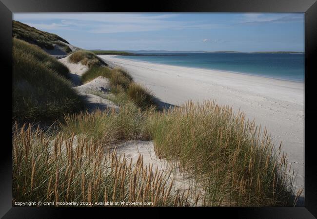 Scottish beach Berneray  Framed Print by Chris Mobberley
