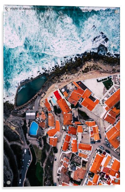 Aerial view of Azenhas do mar  Acrylic by Alexandre Rotenberg