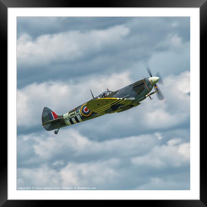 Spitfire Climb Framed Mounted Print by Dave Layland