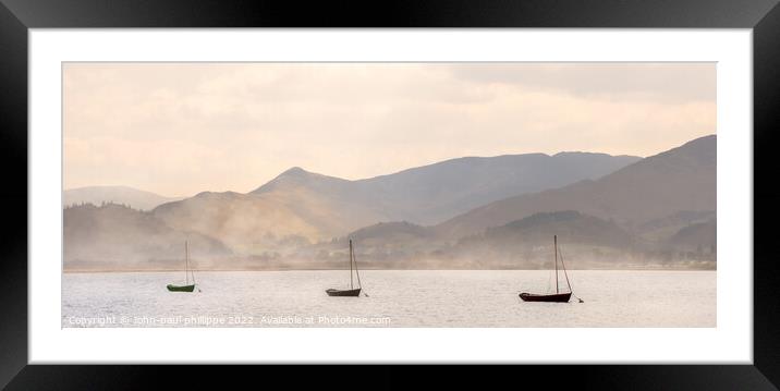 Three Boats On Bassenthwaite Lake Framed Mounted Print by John-paul Phillippe