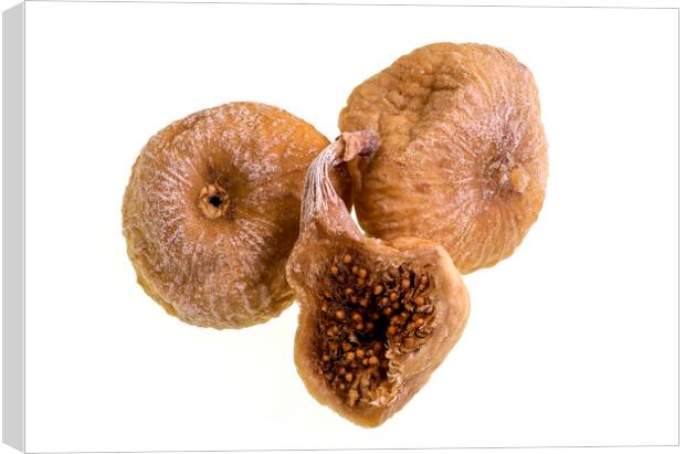 Organic and Dried Figs on White Background Canvas Print by Antonio Ribeiro