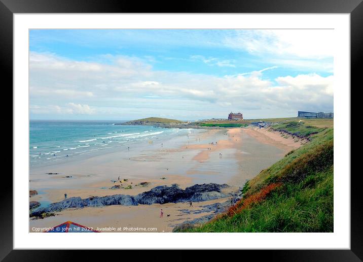 Fistral beach, Newquay, Cornwall. Framed Mounted Print by john hill