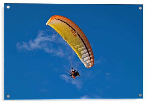 Paragliding in Lanzarote  Acrylic by Joyce Storey