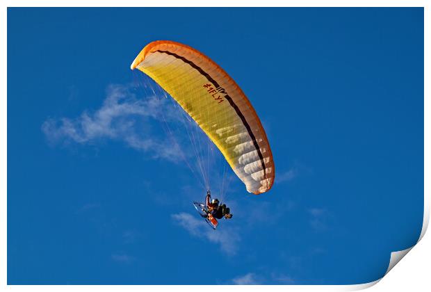 Paragliding in Lanzarote  Print by Joyce Storey