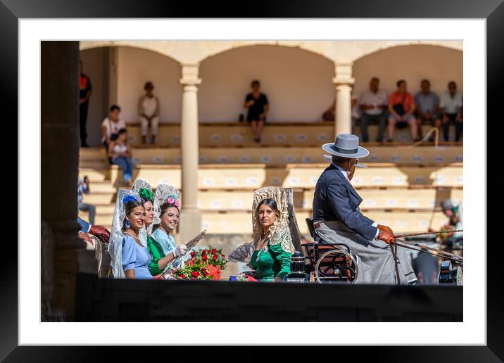 The Spanish ladies at Ronda Goya festival. Framed Mounted Print by Chris North