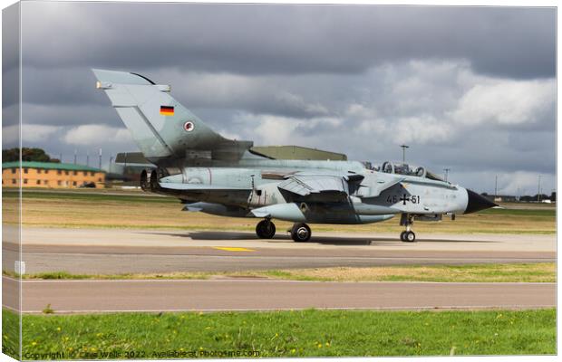 A German Tornado taxi`s to the runway Canvas Print by Clive Wells