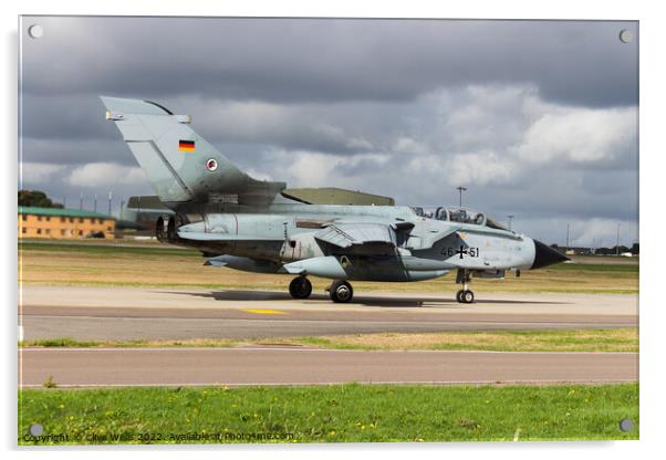 A German Tornado taxi`s to the runway Acrylic by Clive Wells