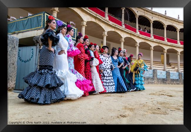 Ronda ladies in traditional dress. Framed Print by Chris North