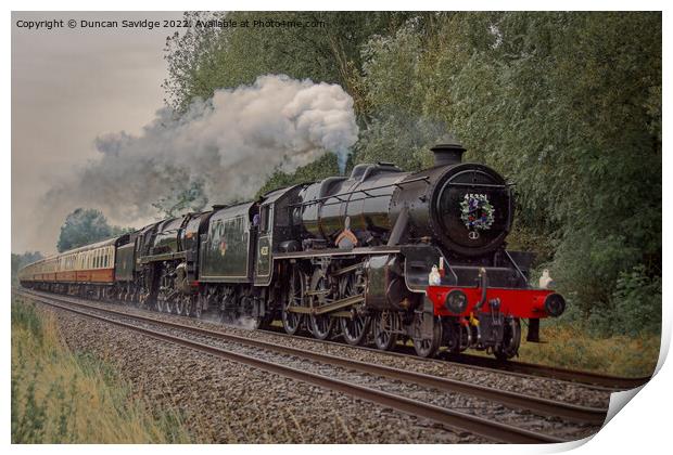 Bristol Forty double headed steam train tour Septe Print by Duncan Savidge