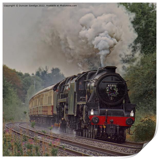 Bristol Forty double head steam train square  Print by Duncan Savidge
