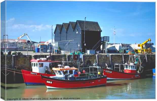 Whitstable Harbour  Canvas Print by Alison Chambers
