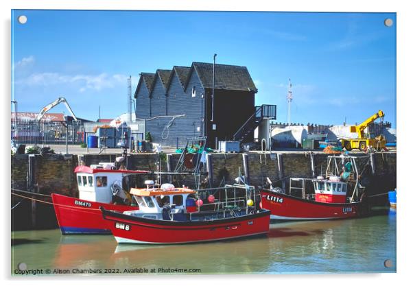 Whitstable Harbour  Acrylic by Alison Chambers