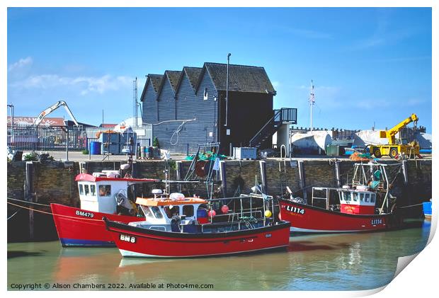 Whitstable Harbour  Print by Alison Chambers