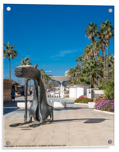 Statue to an abstract dog, Estepona Spain. Acrylic by Chris North
