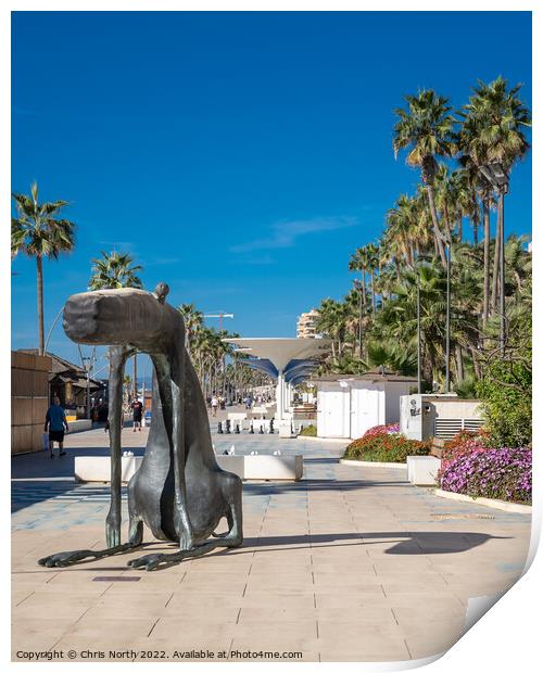 Statue to an abstract dog, Estepona Spain. Print by Chris North