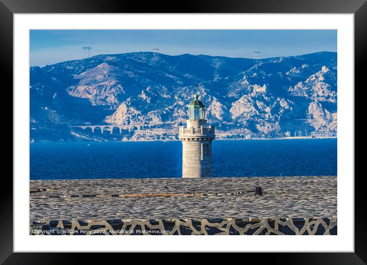 Harbor Lighthouse Building Marseille France Framed Mounted Print by William Perry