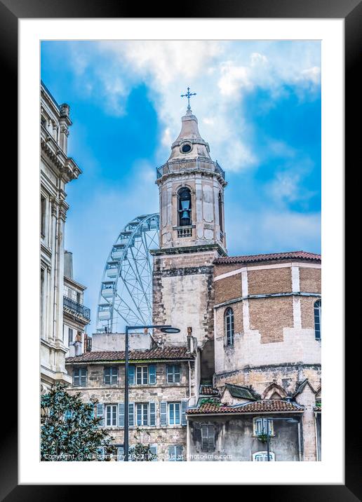 Saint Ferreol Church Ferris Wheel Marseille France Framed Mounted Print by William Perry