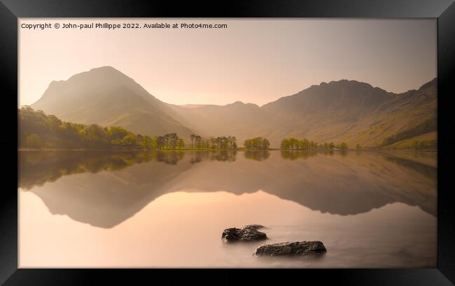 Calm Reflections Over Buttermere Framed Print by John-paul Phillippe
