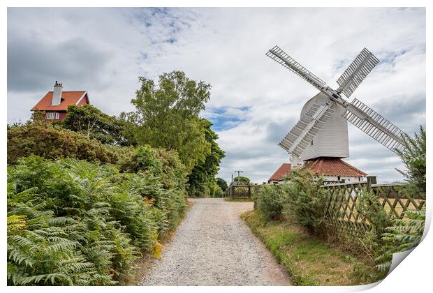 Thorpeness windmill next to the House in the Clouds Print by Jason Wells