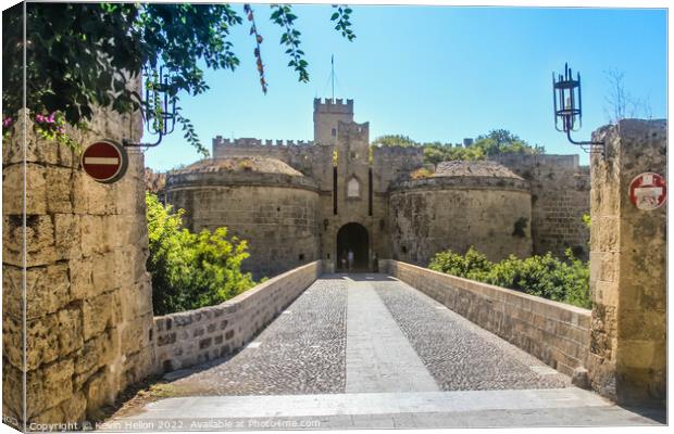 Gate of Amboise, Rhodes Town, Greece Canvas Print by Kevin Hellon