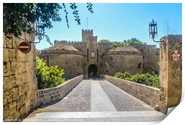 Gate of Amboise, Rhodes Town, Greece Print by Kevin Hellon