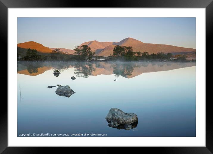 Rannoch moor reflections, highlands Scotland. Framed Mounted Print by Scotland's Scenery